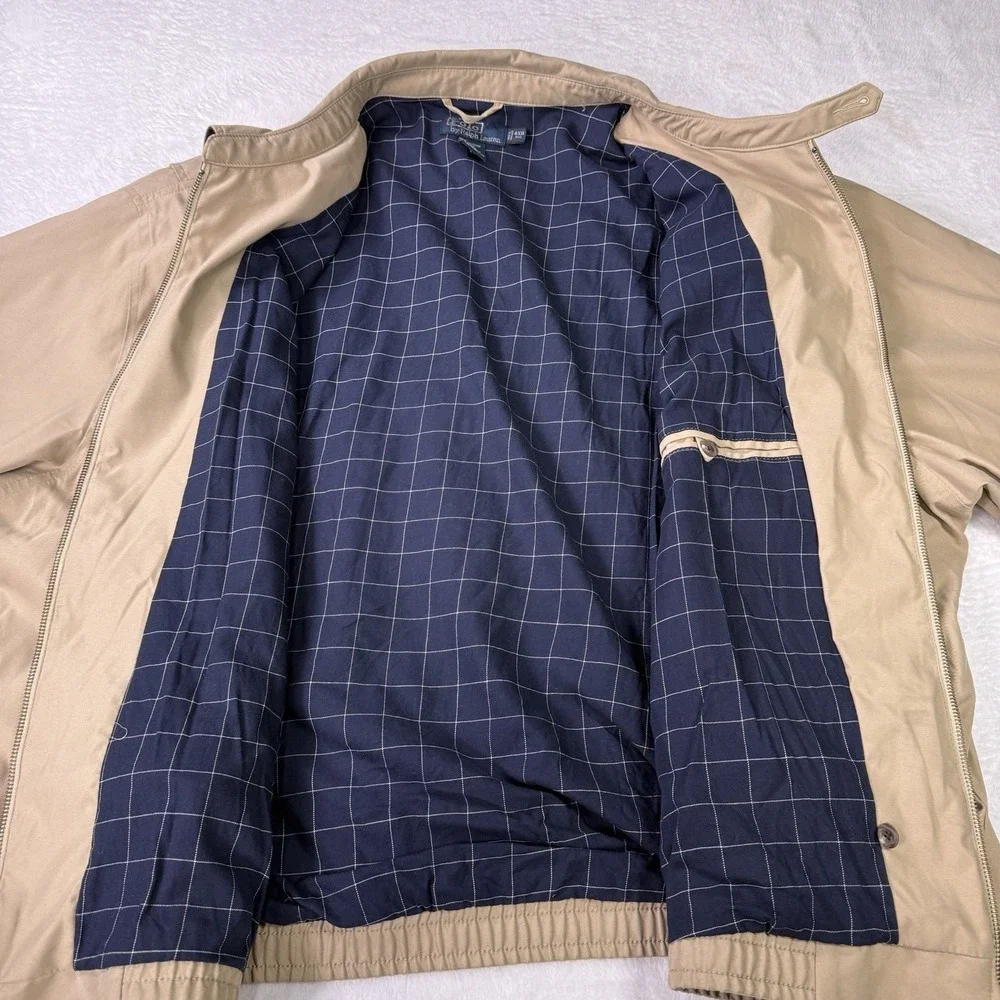 Polo Ralph Lauren Bomber Jacket Mens‎ 4XL Big Beige Harrington Plaid Lined
